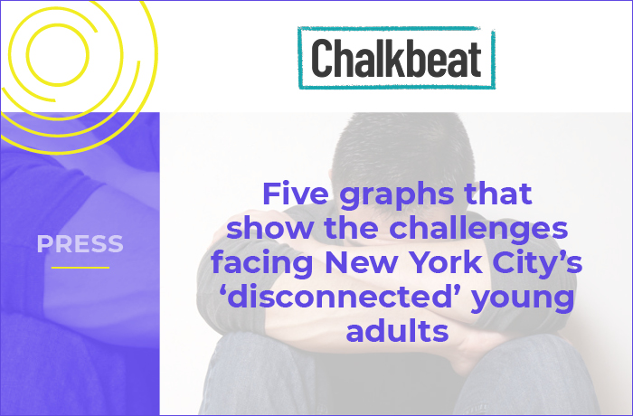 The share of young adults in New York City who are jobless and out of school has fallen over the past five years, according to a new report, owing partly to a rebounding economy and higher college enrollment. But roughly 17 percent of young adults ages 18 to 24, or more than 136,000 people across the city, are still considered “disconnected” — both out of school and out of work.